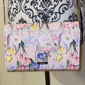 5/$50 Aldo Pink Floral Crossbody / Clutch Purse
